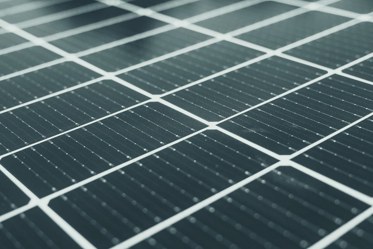 Close-up of rooftop solar panels