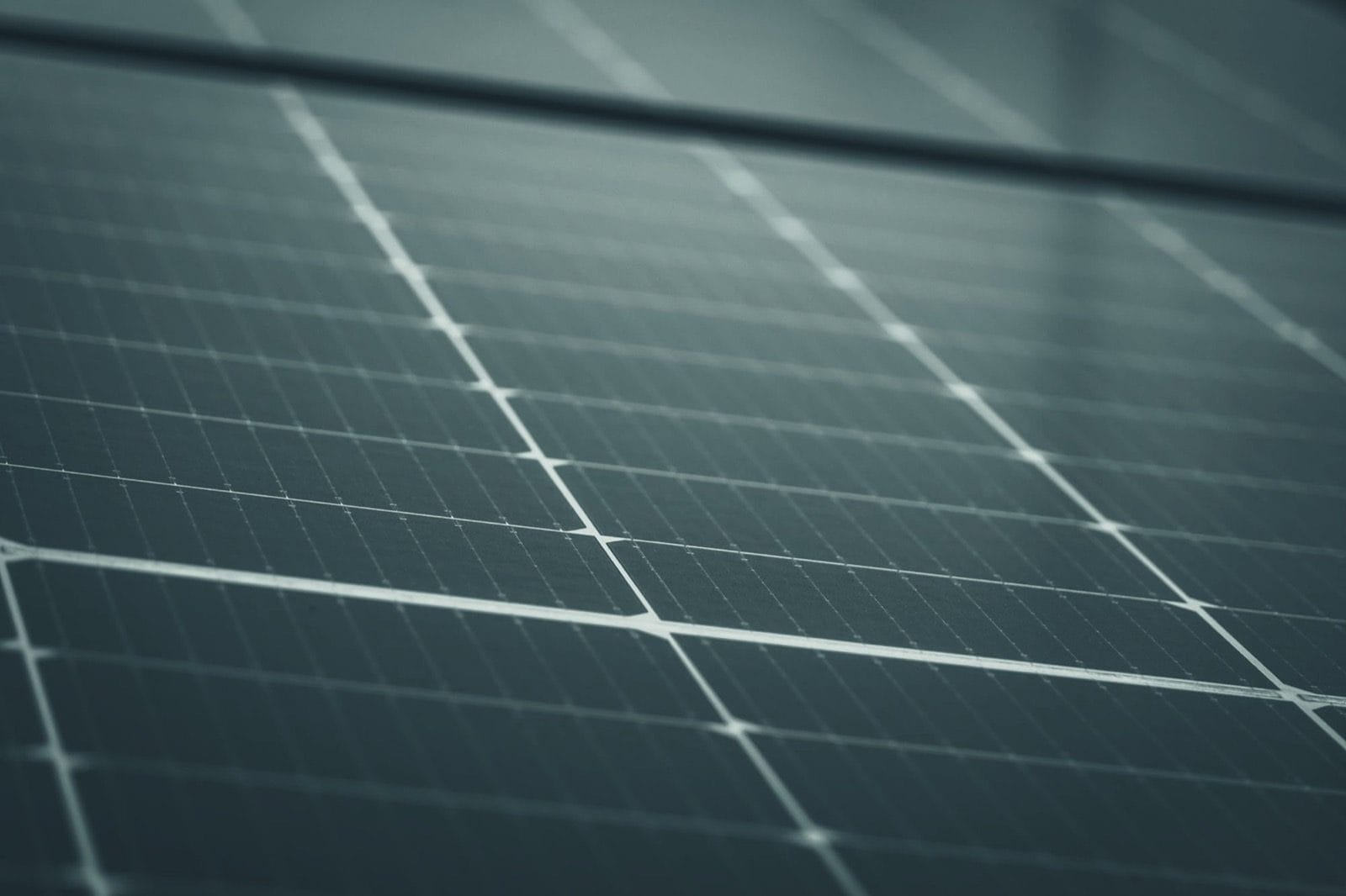 Rows of solar panels viewed from above