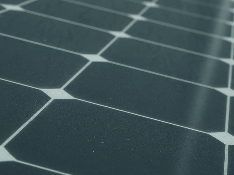 Close view of rooftop solar panels on a UK building